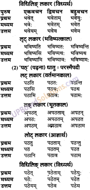 UP Board Solutions for Class 9 Sanskrit Chapter 4 धातु-रूप प्रकरण ...